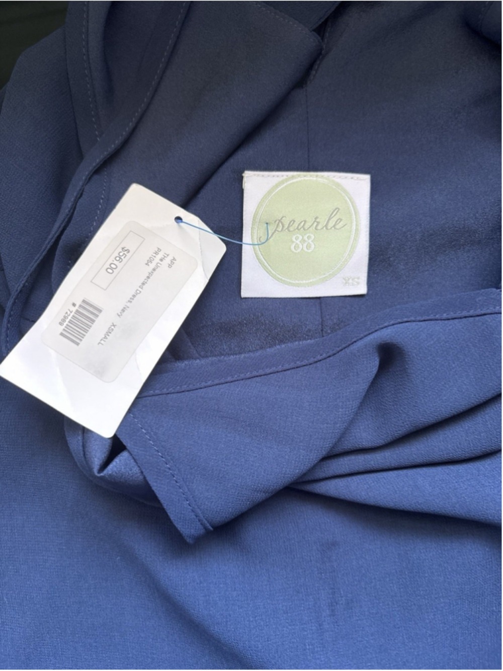 Pearle 88 The Unexpected Dress Navy Blue XS Mini V-Neck Open Back Boutique - Picture 4 of 8